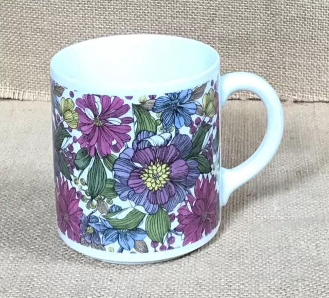 Vintage Jahre Bareuther Waldsassen Bavaria Purple Flowers Floral Mug Cup