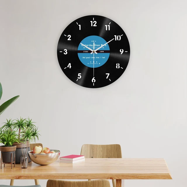Horloge Murale Inversée Noir Et Blanc - Aiguilles Tournent à L'envers - Design Unique Pour Déco Maison - Silencieuse