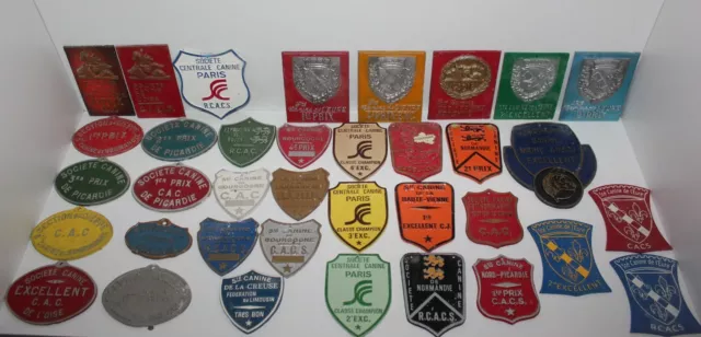 Lot de 36 plaques Société canine - Récompense concours chien