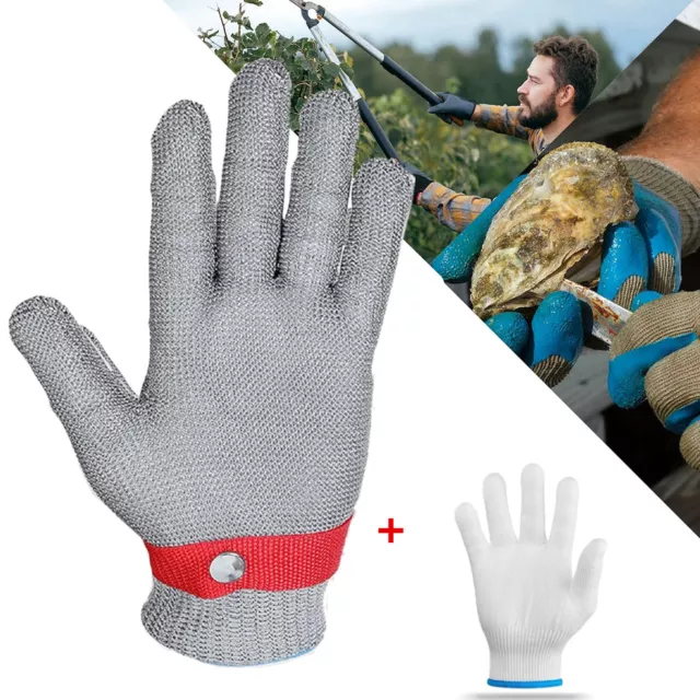 Safety Cut Proof Stab Resistant Glove Stainless Steel Metal Mesh Butcher Glove L