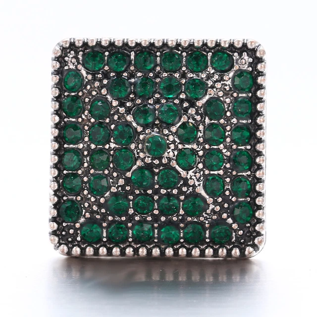 1pcs Green Crystal Chunk Charm Ginger Snap Button Fit 18mm Noosa Jewelry N128 1pcs Green Crystal Chunk Charm Ginger Snap Button Fit 18mm Noosa Jewelry N128