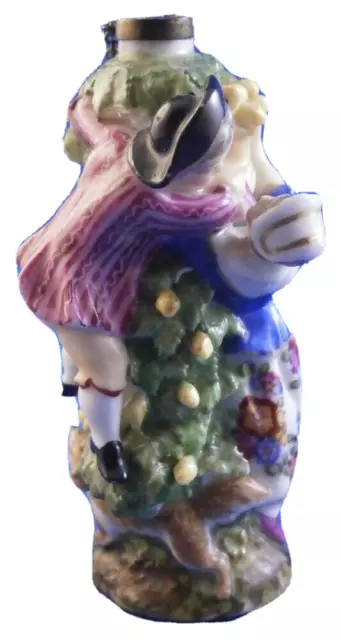 Antique 19tC German Porcelain Figural Perfume Bottle Flask Flacon Figurine Scent Antique 19tC German Porcelain Figural Perfume Bottle Flask Flacon Figurine Scent