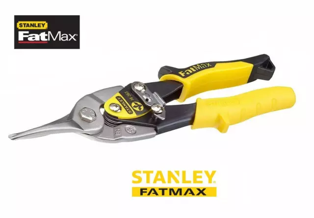 Stanley 214563 FatMax Aviation Snips, Straight Cut 250mm Tin Snips/Shears