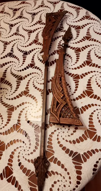 Pair Iron Antique Art Deco Curtain/drapery   Rods Expands to Max 27"
