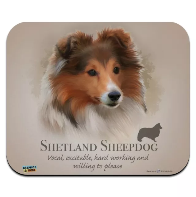 Shetland Sheepdog Dog Breed Low Profile Thin Mouse Pad Mousepad