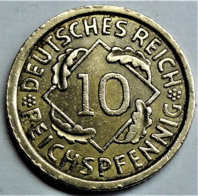 Weimarer Republik 10 Reichspfennig 1936 A - Ähren - vorzüglich-plus / xf-plus