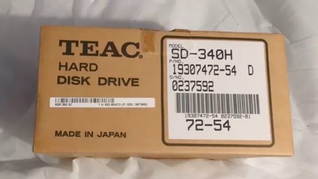 Teac SD-340H 50 Pin SCSI Hard Drive 42Mb Vintage New Sealed NOS #0002 2