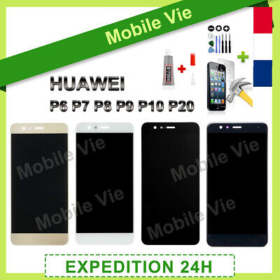 Vitre Tactile + Ecran Lcd Pour Huawei P6/P7/P8/P9/P10/P20/P30 Lite/Psmart +Colle