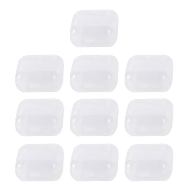 10Pcs Mini Clear Square Box Empty Case with Lid for Earplugs Pills Jewelry