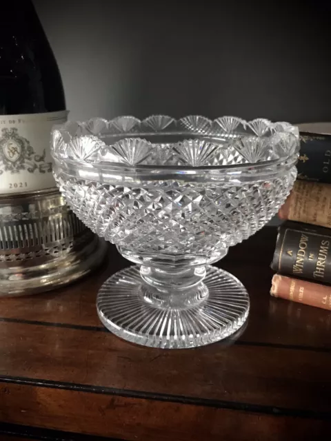 Waterford Irish Cut Glass Crystal Pedestal Bowl | Master Cutter | Georgian Style