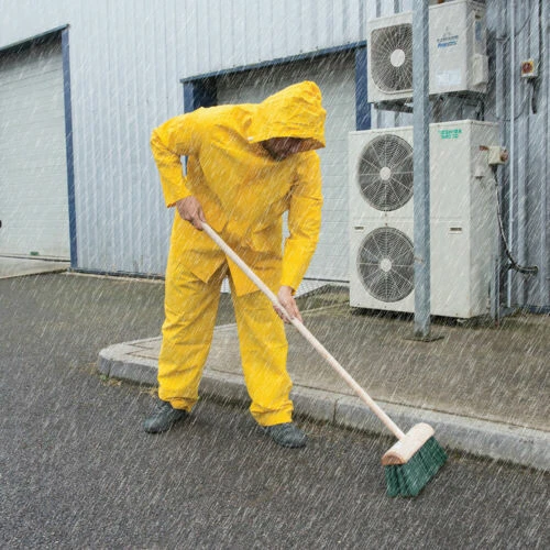 Größe XXL Gelb Regensturmanzug 2tlg. Kapuze Jacke mit Reißverschluss Hose Taschen Neu