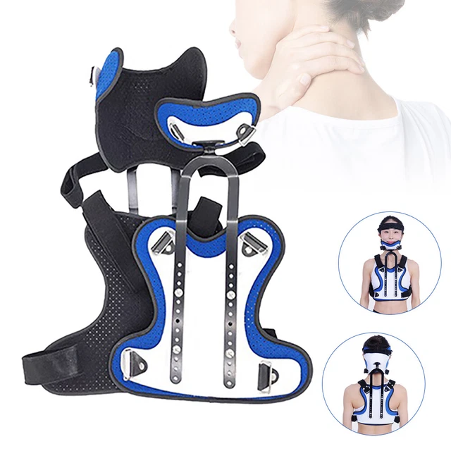 US ADJUSTABLE NECK Chest Head Brace Cervical Thoracic Orthosis Back