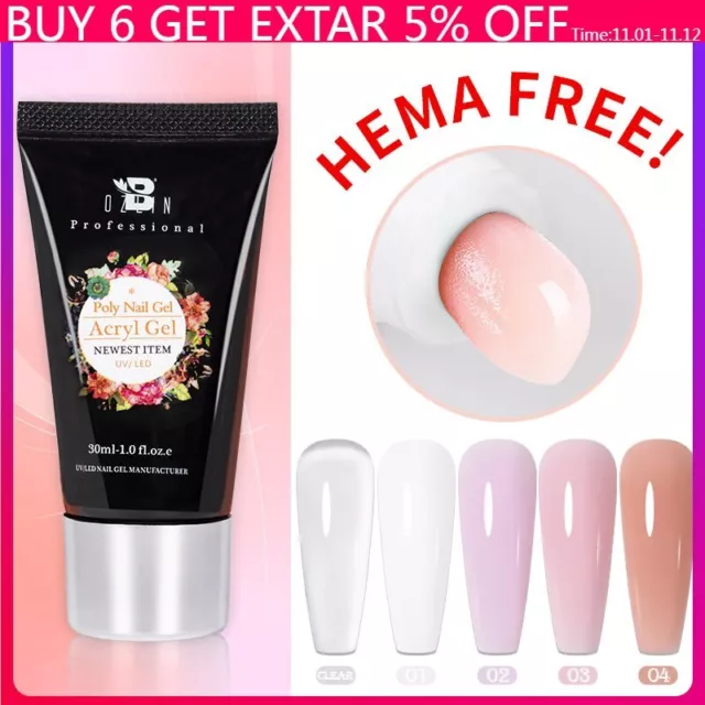 Hema Free Poly Nagel Gel 30 ml Acryl Gel Fingerverlängerung transparenter Gelee Nagel