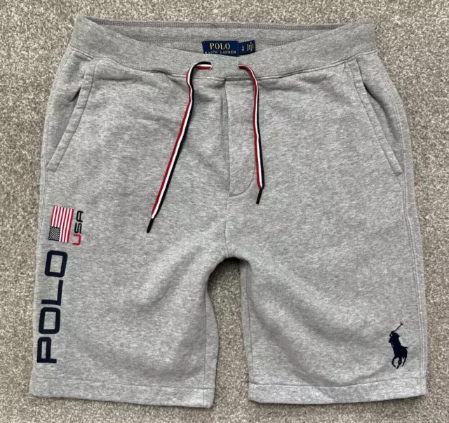 Polo Ralph Lauren Pantaloni Jogger Pantaloncini Da Uomo Small W30-32 Rilassati Grigi