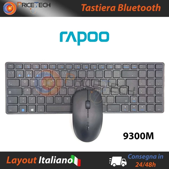 Rapoo 9300M Set Desktop Multimodale Wireless Tastiera E Mouse Nero QWERTY (IT - Foto 10