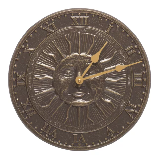 Whitehall Products Sunface Clock, French Bronze