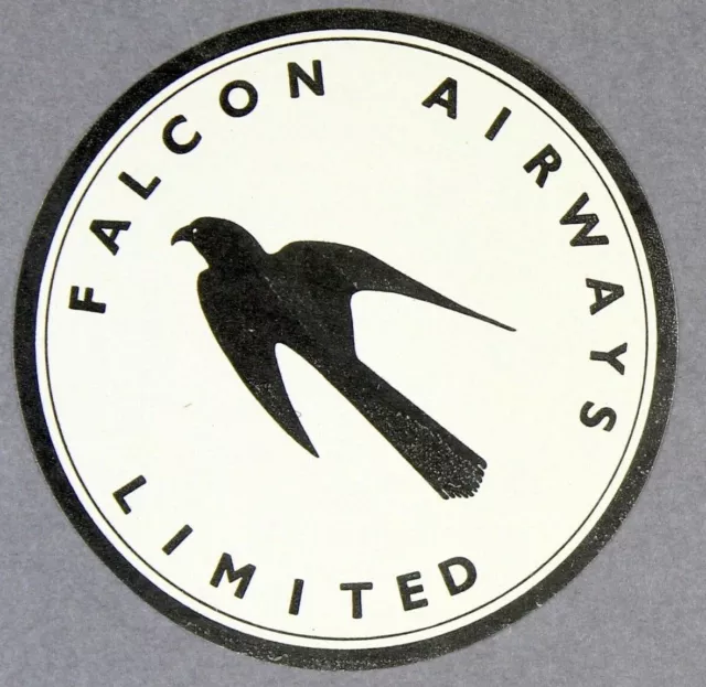 Falcon Airways Vintage Original Airline Luggage Label Baggage Bag
