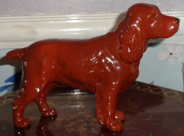 Beswick Cocker Spaniel Figurine No 967 HORSESHOE PRIMULA Brown Gloss