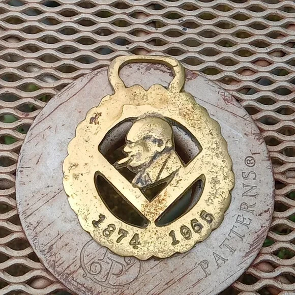 Antique Horse Equine Saddle Bridal Show Medallion Brass Decor Victory 1874-1966