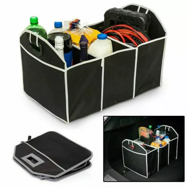 Car Boot Organiser Tidy Heavy Duty Collapsible Tools Travel Shopping Storage Box