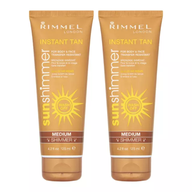 Rimmel London Instant Tan Sun Shimmer Instant Tan - Medium 125ml x2
