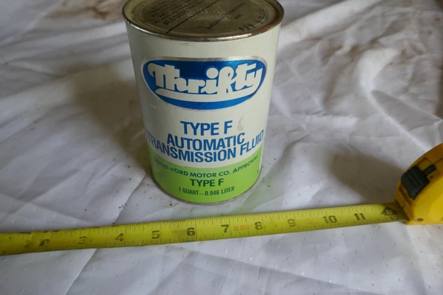 VINTAGE EMPTY QUART Transmission Fluid Oil Can Thrifty Ford Approved