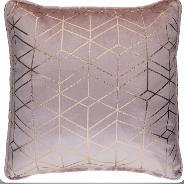 KARINA BAILEY GEO Metalic Cushions In Blush Pink 48 x 48cm 8.00 PicClick UK