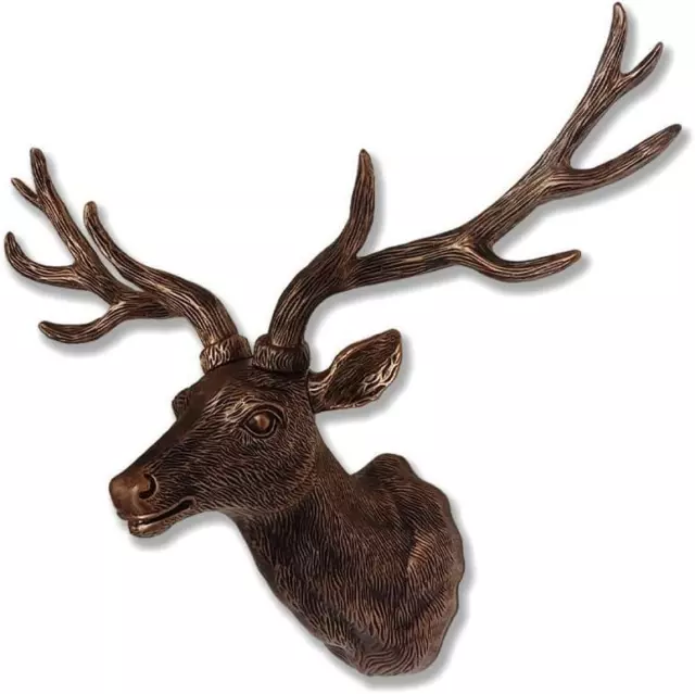 Deer Head Wall Decor 20 Inch Antique Copper Deer Antler Wall Sculpture