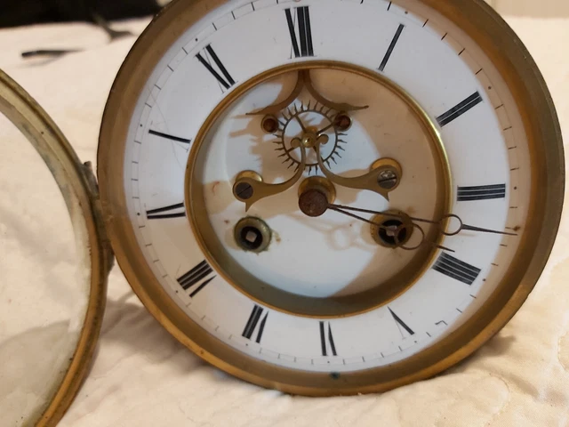 Ancien Mécanisme Mouvement Horloge Pendule en Bronze