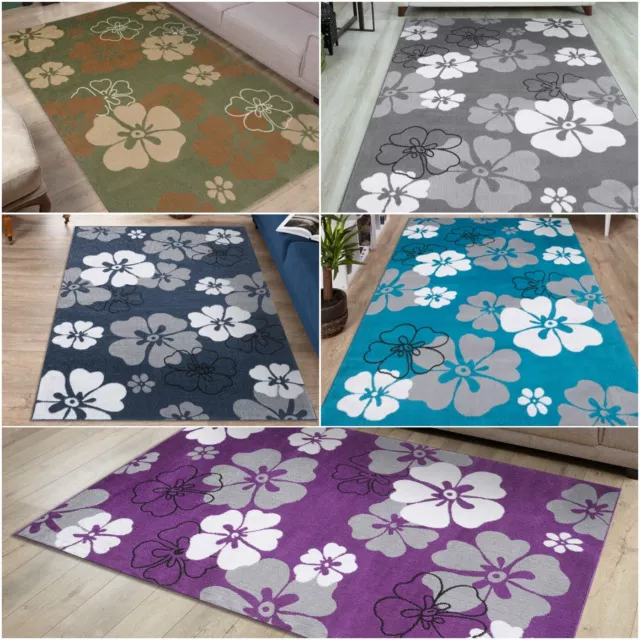 Brand new Modern Flower Design Rugs Large Small Living Room Uk Blossom Mat