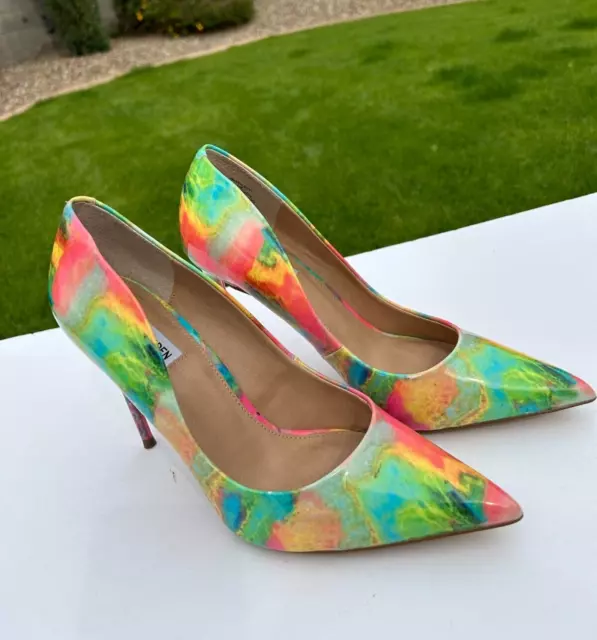 Steve Madden Vala Stiletto Heels Womens 11 Multicolor Patent Leather $140 NEW