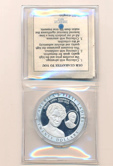 1929, $20 Pure Silver US coin, America's First Ladies, Grace Anna