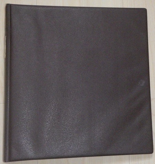Z154 LINDNER - Ringbinder, d'braun, alte Mechanik, 18 Loch, gebraucht +Blätter