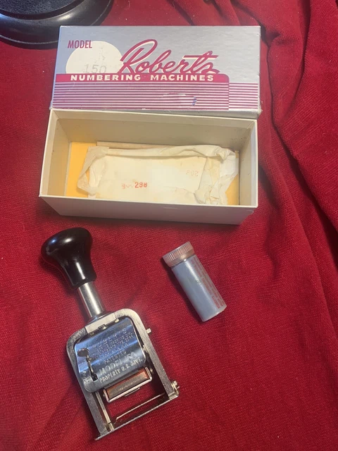 Vintage ROBERTS NUMBERING MACHINE -  Model 150- USA