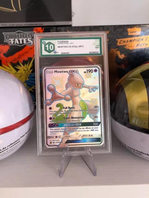 Pokemon Mewtwo GX FULL ART SV59/SV94 Hidden Destiny 💎 GRAAD 10 💎 PSA EQ