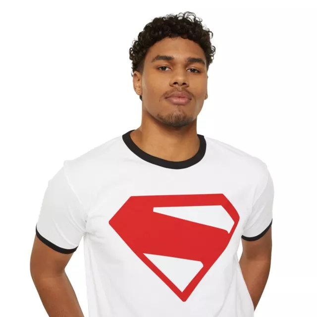 SUPERMAN LEGACY INSPIRED (2025 Movie New Logo) Unisex Cotton Ringer T