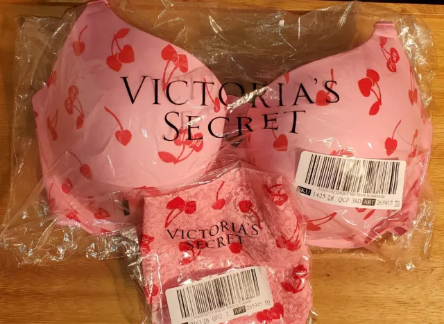 VICTORIAS SECRET PINK Set Wear Everywhere Push-Up Bra Thong Panty Animal  Print £42.34 - PicClick UK