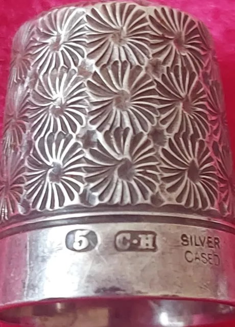 Silver Cased Thimble by Charles Horner Size 5