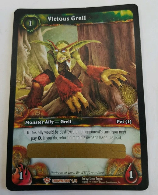 World of Warcraft Vicious Grell LOOT Unused T UNSCRATCHED