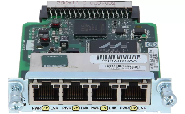 CISCO - HWIC-4ESW - Four port 10/100 Ethernet switch interface card