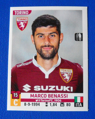 548 MARCO BENASSI ITALIA TORINO.FC STICKER CALCIATORI 2016 PANINI 