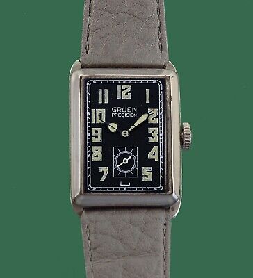 Gruen Precision Original Military Type Dial Men's Vintage Deco 1920's Watch