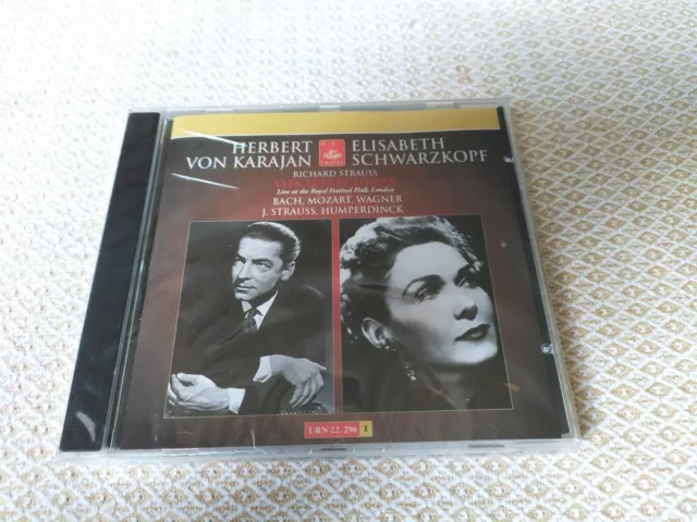 Strauss : Vier Letze Lieder - Bach, Mozart - Schwarzkopf, Karajan -CD Urania NEW