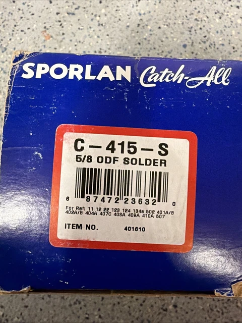 SPORLAN C-415-S Catch-All Liquid Line Filter Drier 5/8" ODF Solder 7-18 Ton