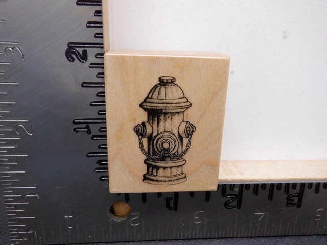 Psx D-1245 Fire Hydrant Wood Rubber Stamp Euc L3230