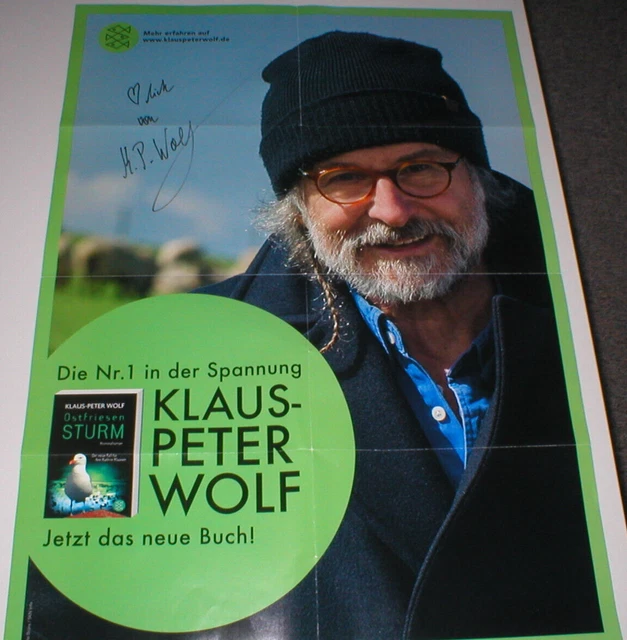 KLAUS-PETER WOLF (5), Plakat, Autogramm, original signiert! Erlös für ...