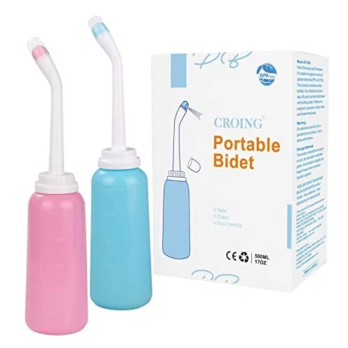 CROING-2 Stk. 500 ml Po Dusche, Das Easy-Bidet, Mobiles Reise Bidet, Intimdusc
