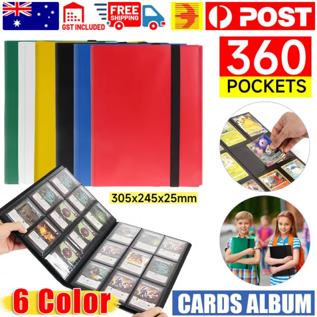 360 Cards Pocket Trading Card Binder 9 Pocket Trading Card Album Folder Case AUS