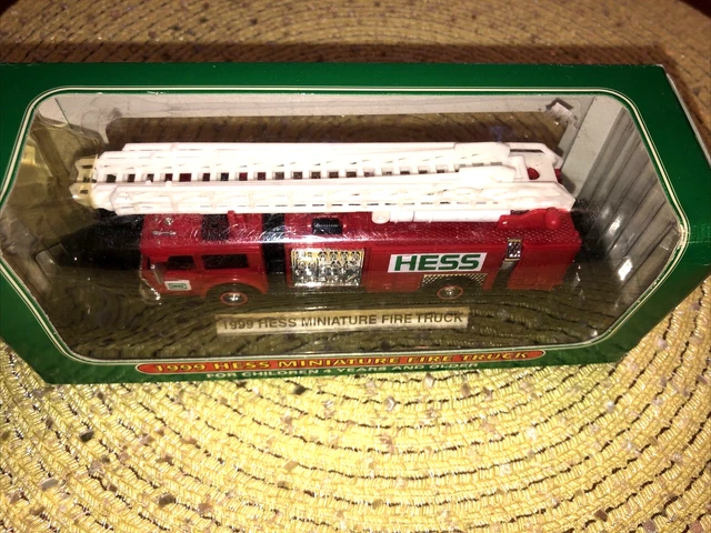 Truck - Vtg New Mini 1999 Hess Fire Truck Red/White