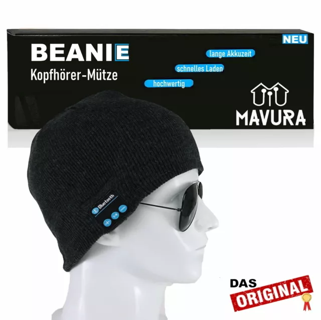 BEANIE Wireless Bluetooth Mütze Headset Stereo Kopfhörer Freisprech waschbar